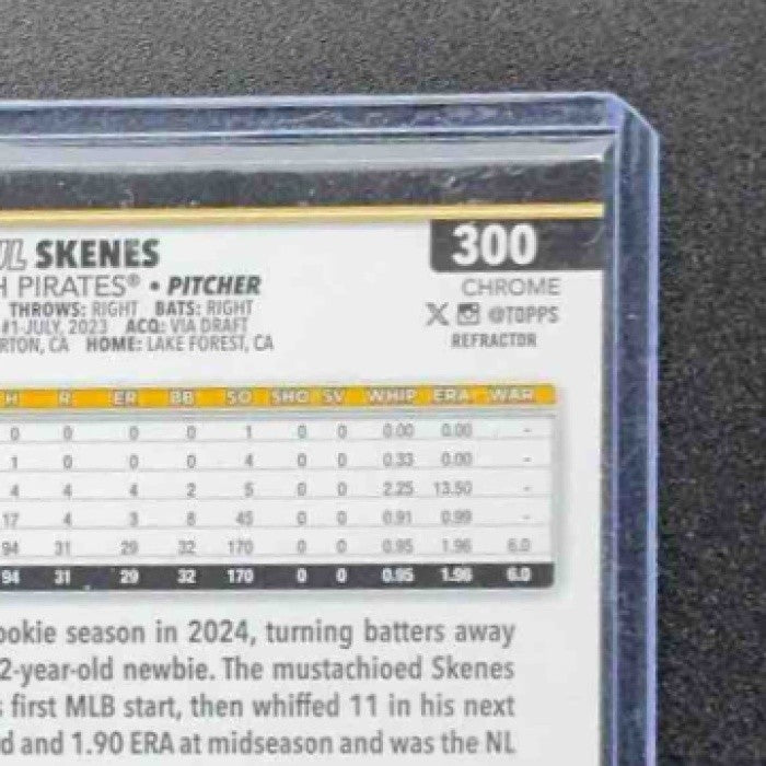 PAUL SKENES 2025 TOPPS CHROME #300 REFRACTOR PIRATES