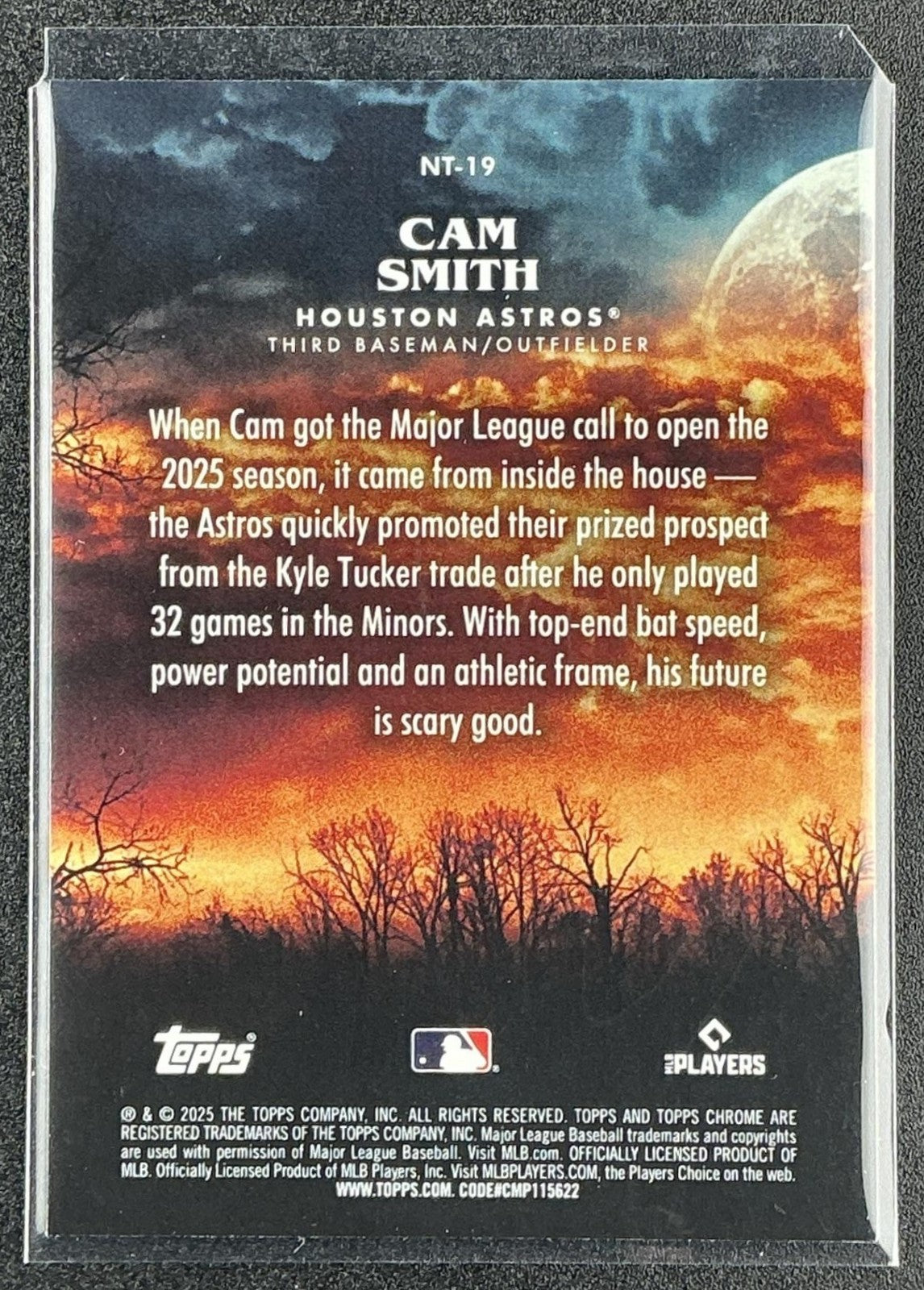 CAM SMITH 2025 TOPPS CHROME UPDATE #NT-19 NIGHT TERRORS RC ASTROS