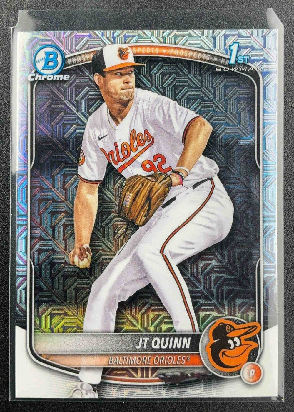 JT QUINN 2025 BOWMAN DRAFT #BDC-85 CHROME MOJO REFRACTOR 1ST PROSPECT ORIOLES