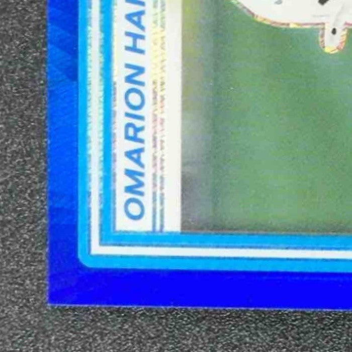 2025 Panini Donruss Optic Omarion Hampton #212 Rated Rookie Blue Hyper Prizm