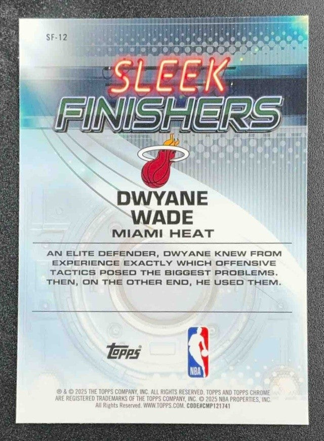 DWYANE WADE 2025-26 TOPPS CHROME #SF-12 SLEEK FINISHERS HEAT