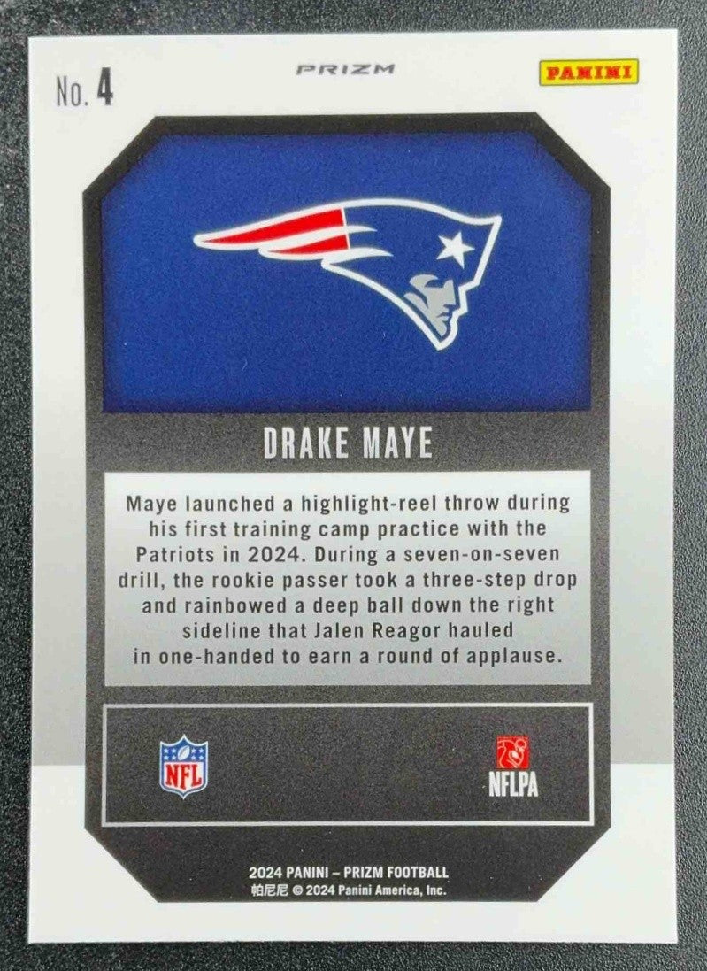 DRAKE MAYE 2024 PANINI PRIZM #4 EMERGENT GREEN RC PATRIOTS