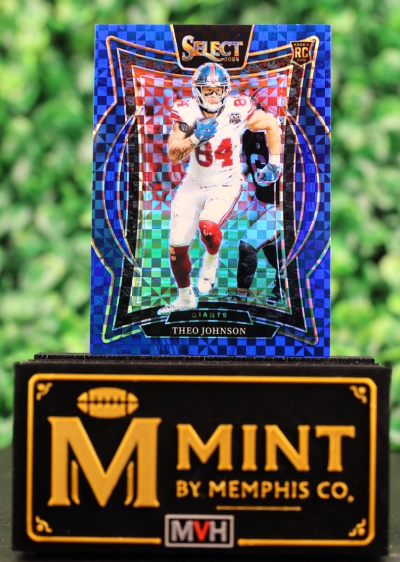 THEO JOHNSON 2024 PANINI SELECT #96 BLUE PRIZM /249 GIANTS CONCOURSE COLOR MATCH