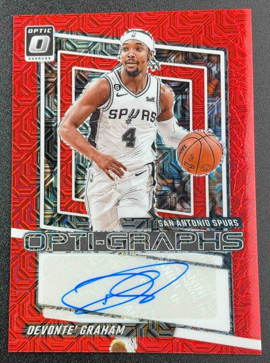 2023 PANINI DONRUSS OPTIC DEVONTE GRAHAM #OG-GRA OPTI GRAPHS RED CHOICE AUTO