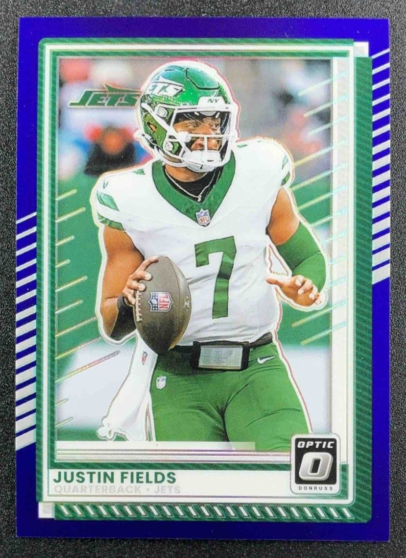 JUSTIN FIELDS 2025 PANINI DONRUSS OPTIC #167 PURPLE PRIZM 13/60 JETS