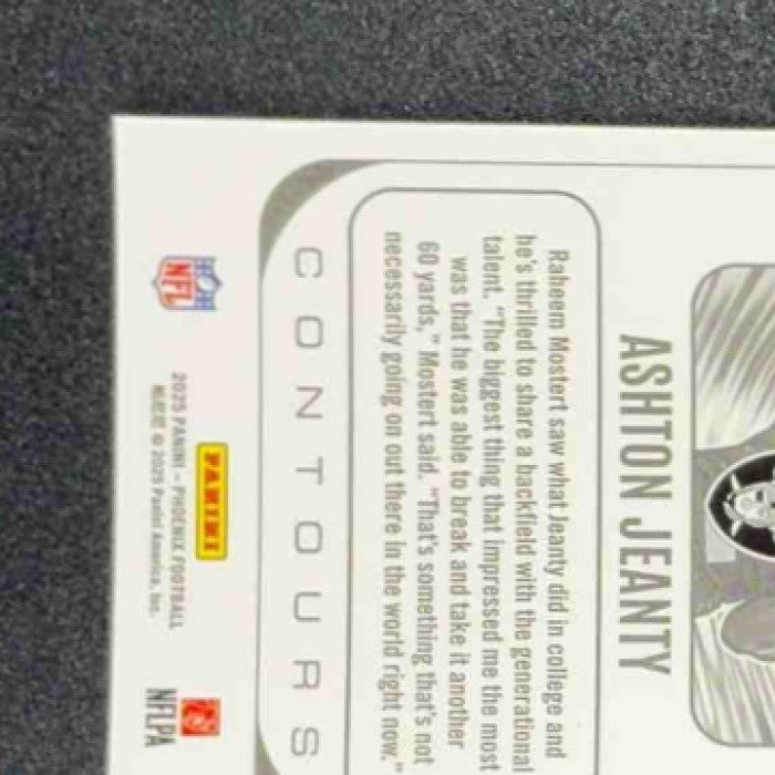 ASHTON JEANTY 2025 PANINI PHOENIX #17 CONTOURS RC RAIDERS