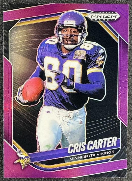 CRIS CARTER 2025 PANINI PRIZM BLACK #86 PURPLE /99 VIKINGS