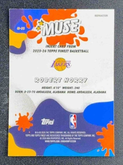 ROBERT HORRY 2025-26 TOPPS FINEST #M-25 MUSE REFRACTOR LAKERS
