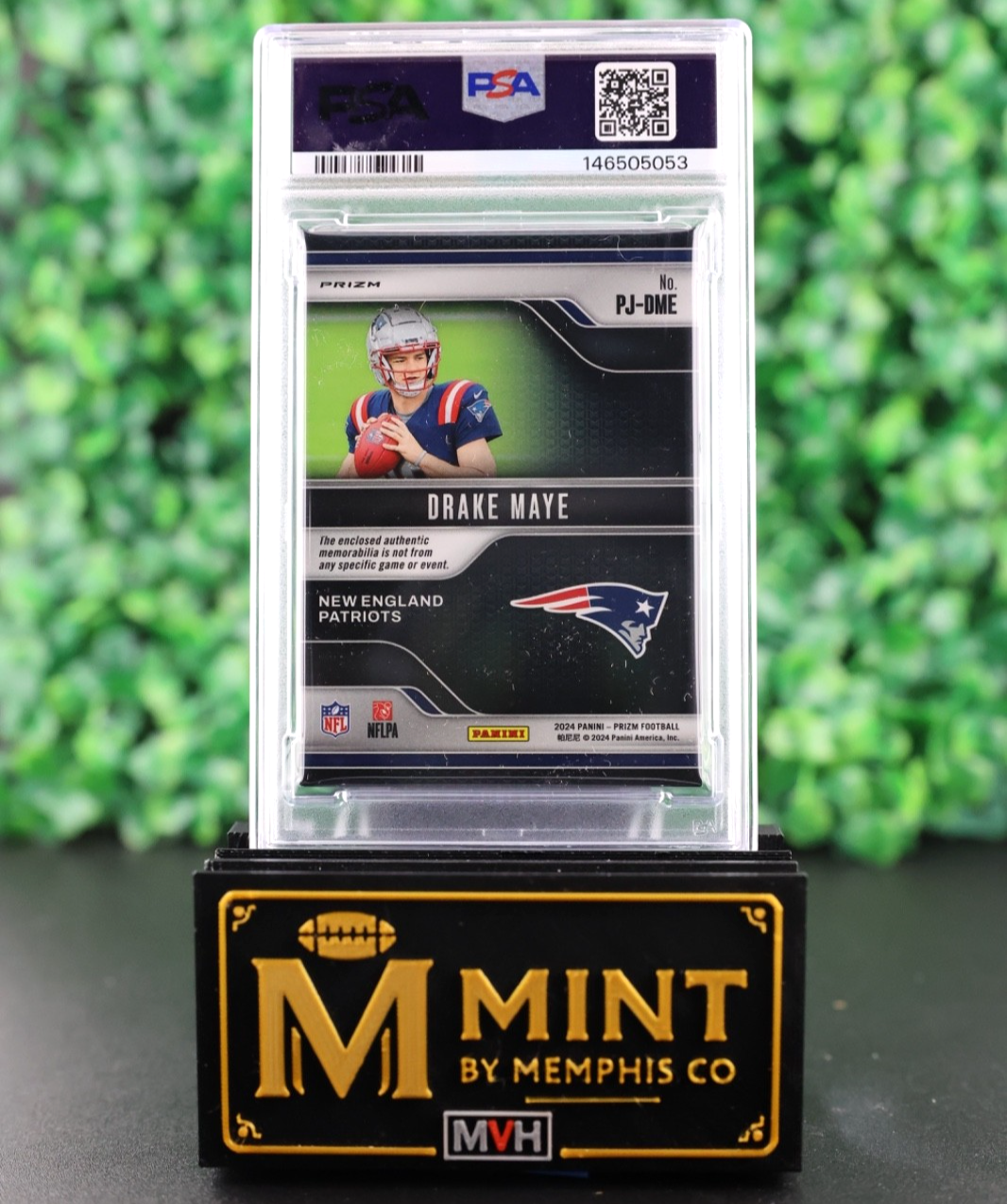 DRAKE MAYE 2024 PANINI PRIZM RC PREMIER JERSEYS NEON GREEN PULSAR PSA 8 PATRIOTS