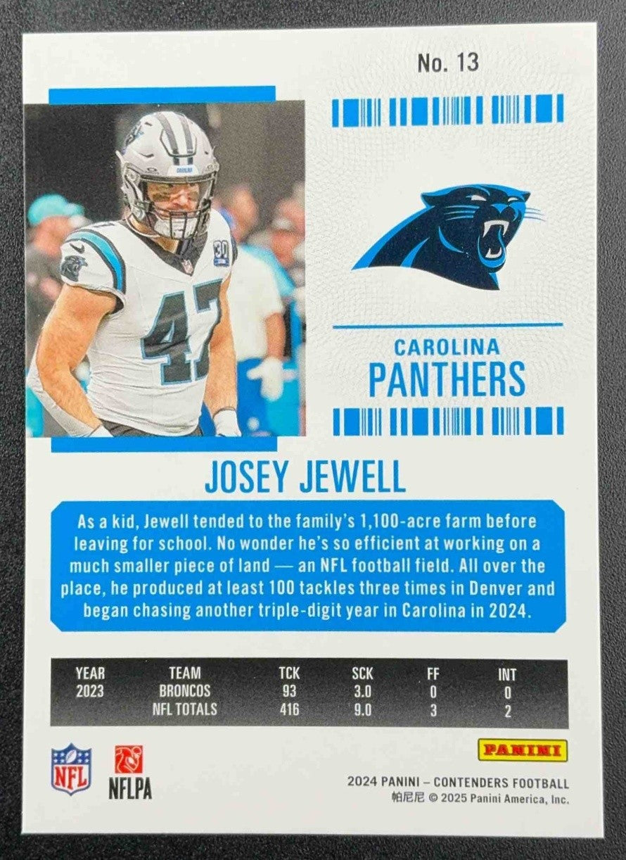 JOSEY JEWELL 2024 PANINI CONTENDERS #13 PANTHERS