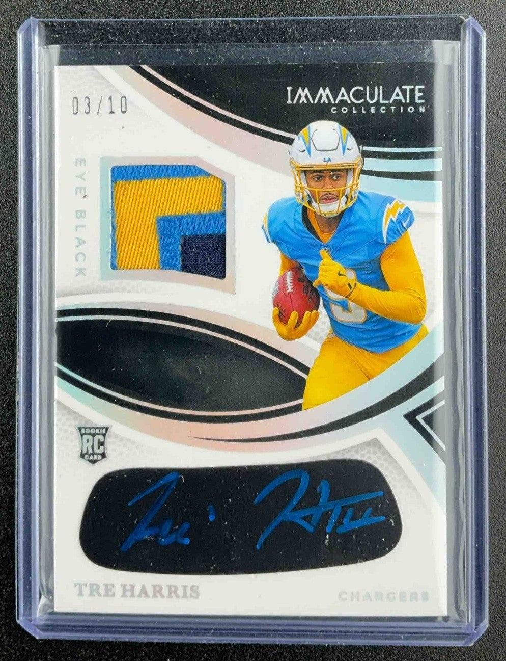 2025 Immaculate Collection Tre Harris Rookie Eye Black /10 MEM RC Auto