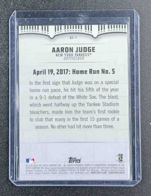 AARON JUDGE 2018 TOPPS #AJ-1 HIGHLIGHTS YANKEES