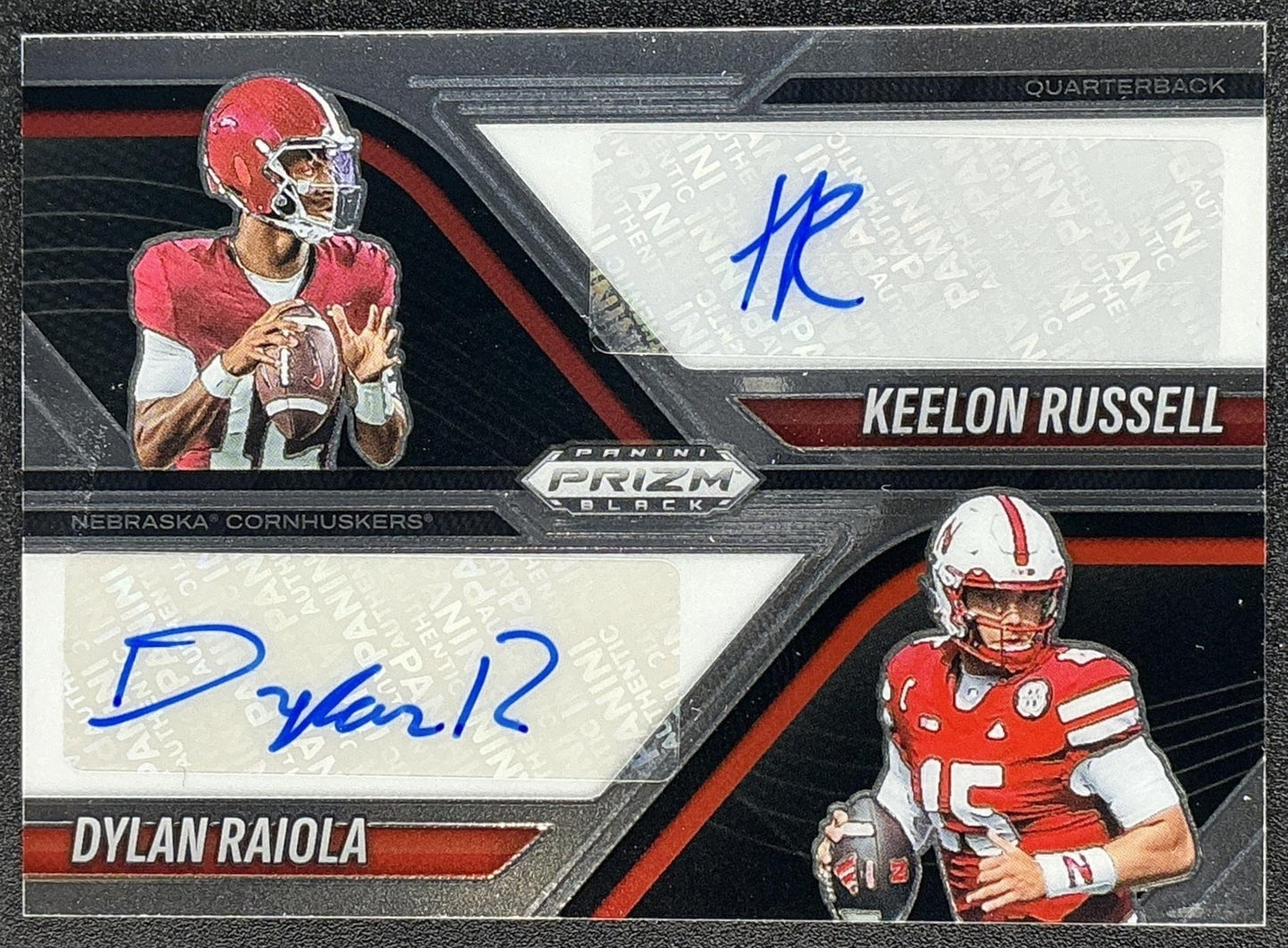 DYLAN RAIOLA KEELON RUSSELL 2025 PANINI PRIZM BLACK #16 DUAL AUTO