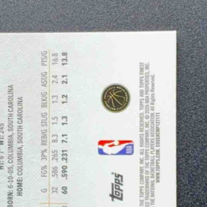 COLLIN MURRAY-BOYLES 2025-26 TOPPS FINEST #9 COMMON RC RAPTORS