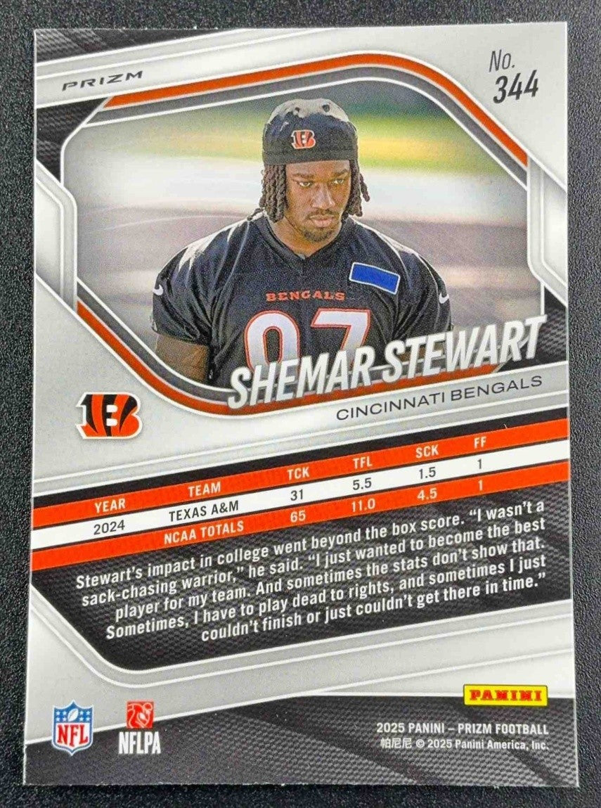 SHEMAR STEWART 2025 PANINI PRIZM #344 NEON GREEN PULSAR RC BENGALS
