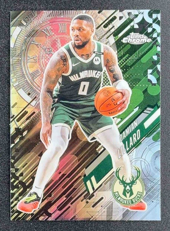 DAMIAN LILLARD 2025-26 TOPPS CHROME #GT-10 GO TIME REFRACTOR BUCKS