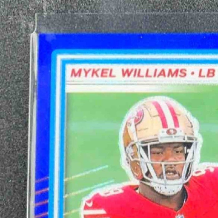 2025 Panini Donruss Optic Mykel Williams #210 Rated Rookie Blue Hyper Prizm