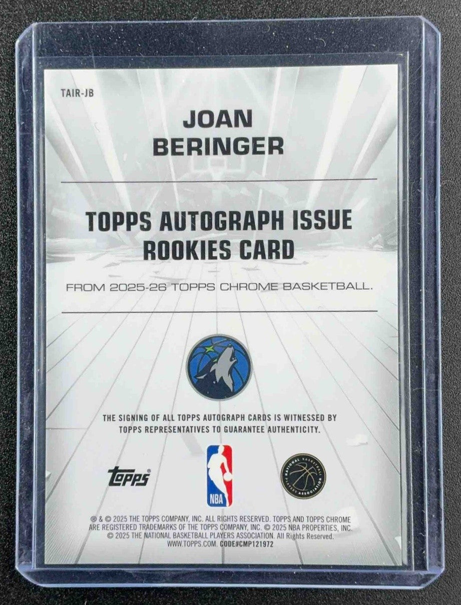 2025 Topps Chrome Joan Beringer #TAIR-JB Certified Auto Issue Rookies RC