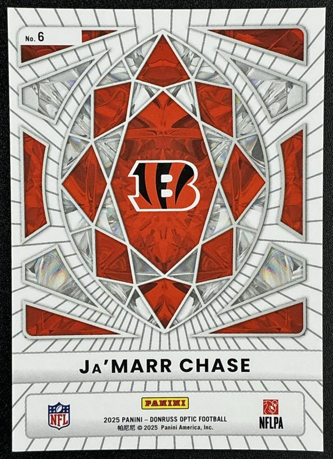 JA'MARR CHASE 2025 PANINI DONRUSS OPTIC #6 DIAMOND HANDS BENGALS