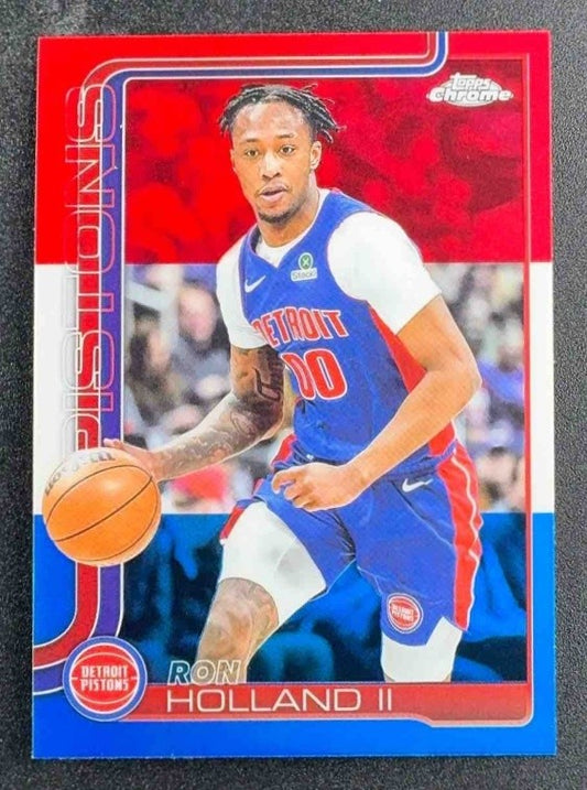 RON HOLLAND II 2025-26 TOPPS CHROME #16 RED, WHITE & BLUE REFRACTOR PISTONS