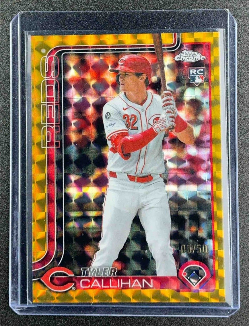 2025 Topps Chrome Update Tyler Callihan #USC156 Gold Geometric Refractor /50 RC