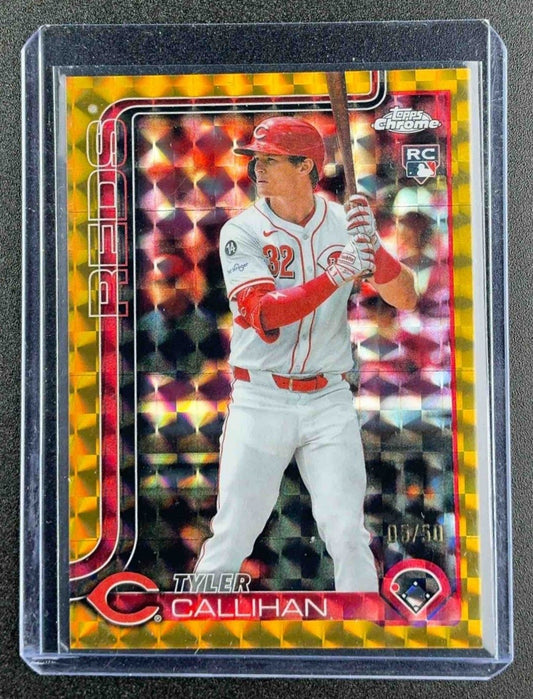 2025 Topps Chrome Update Tyler Callihan #USC156 Gold Geometric Refractor /50 RC