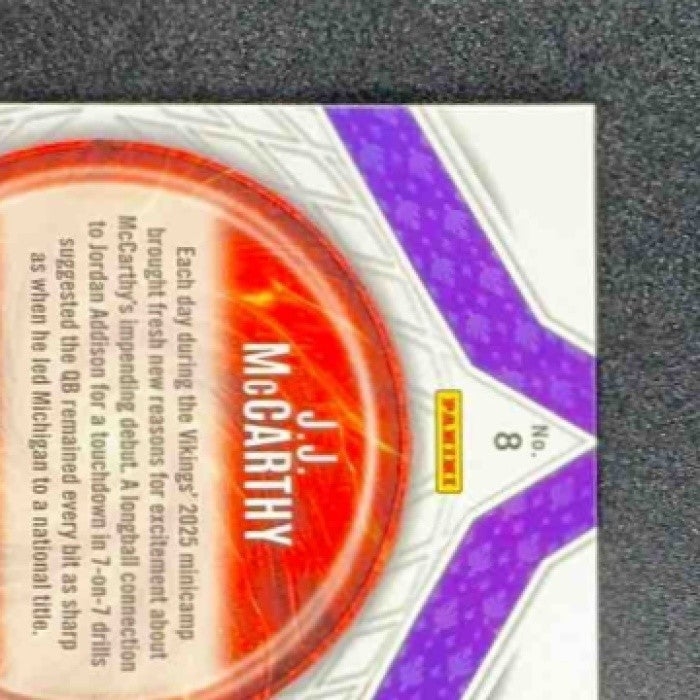 J.J. MCCARTHY 2025 PANINI PHOENIX #8 PARAGON VIKINGS