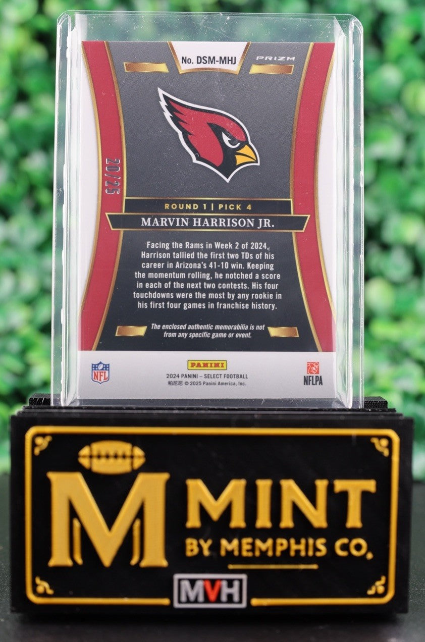MARVIN HARRISON JR 2024 SELECT RC 3 COLOR PATCH TIE-DYE /25 SSP CARDINALS