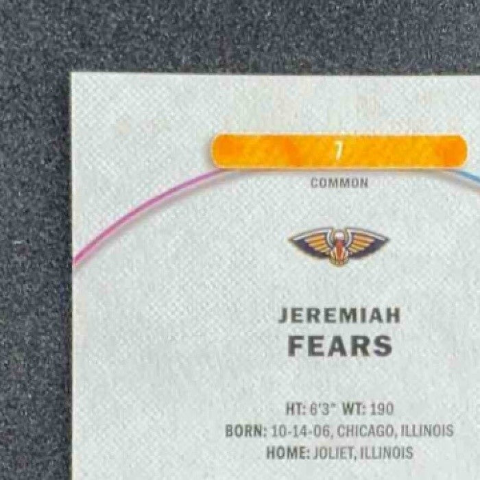 JEREMIAH FEARS 2025-26 TOPPS FINEST #7 COMMON RC PELICANS