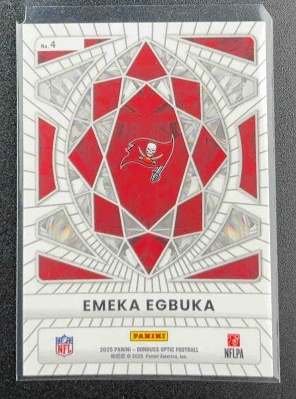 EMEKA EGBUKA 2025 PANINI DONRUSS OPTIC #4 DIAMOND HANDS RC BUCCANEERS