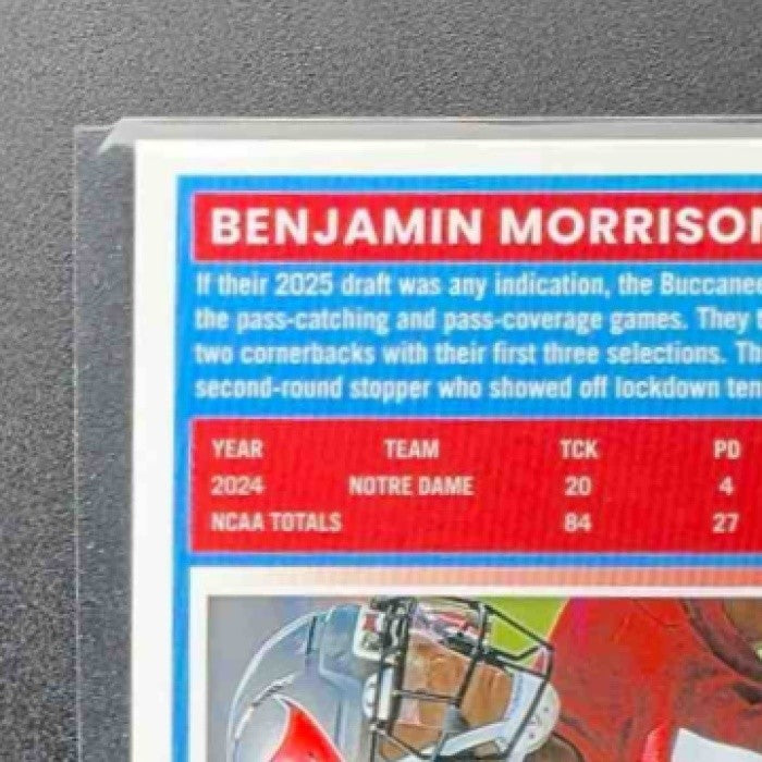 2025 Panini Donruss Optic Benjamin Morrison #236 Rated Rookie Blue Hyper Prizm