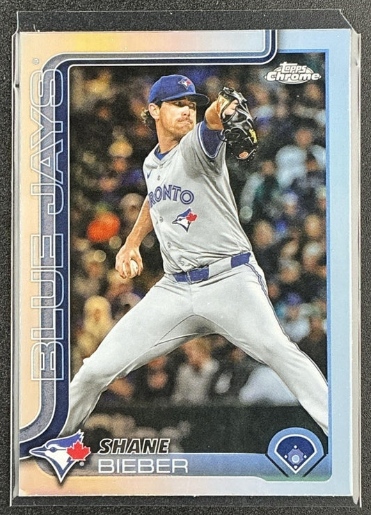 SHANE BIEBER 2025 TOPPS CHROME UPDATE #USC52 REFRACTOR BLUE JAYS