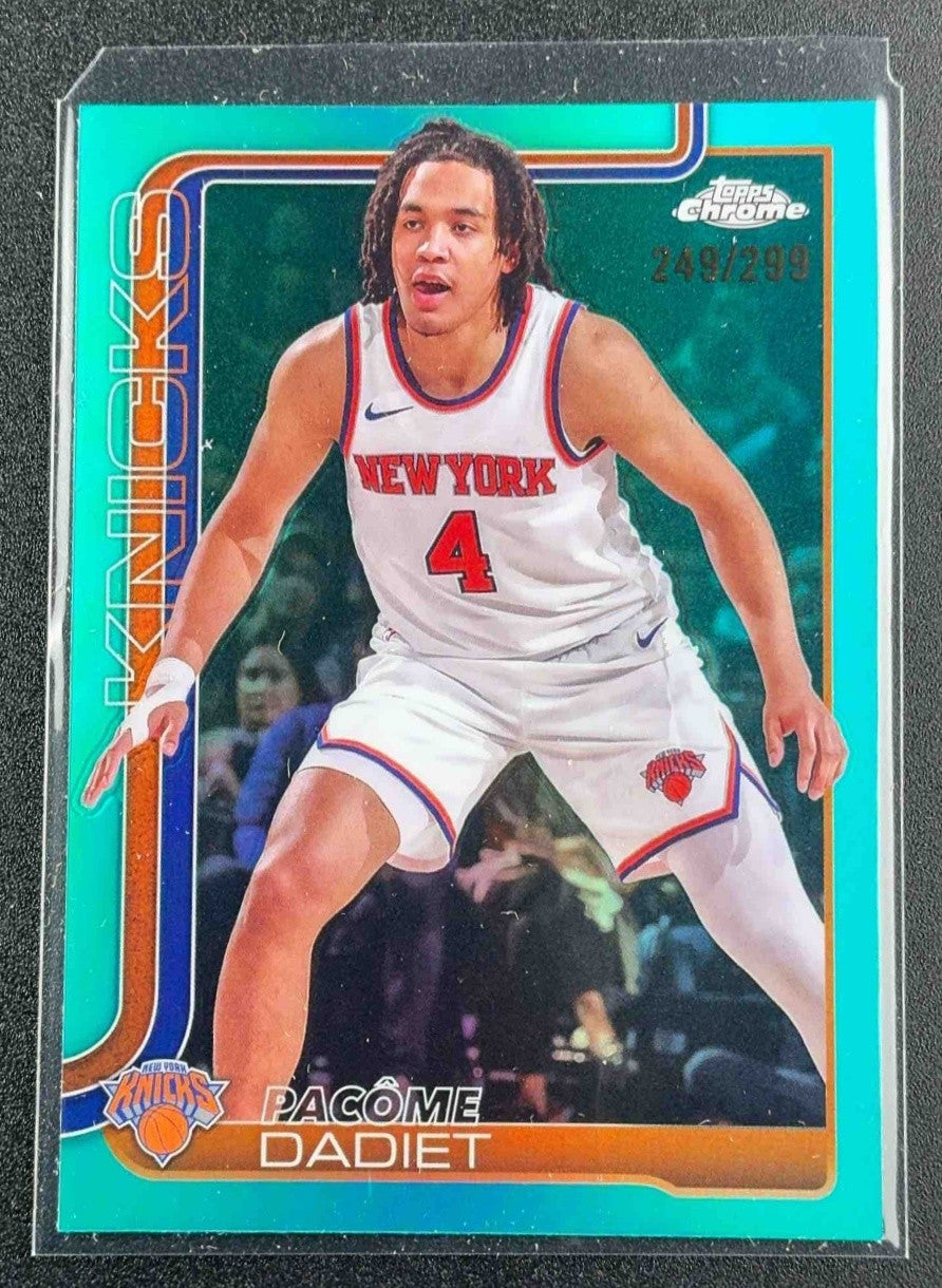 PACOME DADIET 2025-26 TOPPS CHROME #111 TEAL REFRACTOR 249/299 KNICKS