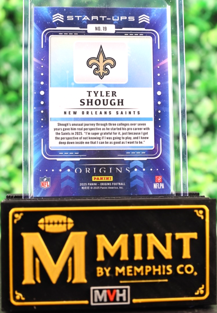 TYLER SHOUGH START-UPS NEW 2025 PANINI ORIGINS ORLEANS SAINTS RC