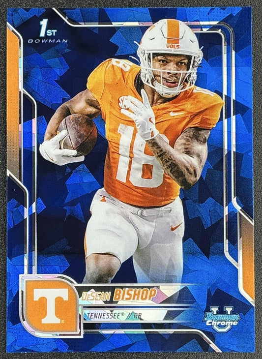DESEAN BISHOP 2025 BOWMAN CHROME UNIVERSITY SAPPHIRE #67 1ST PROSPECT VOLUNTEERS