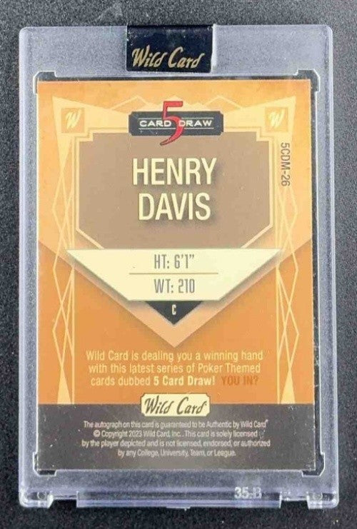 2023 Wild Card 5 Card Draw RC AUTO Henry Davis Pittsburgh Pirates /5