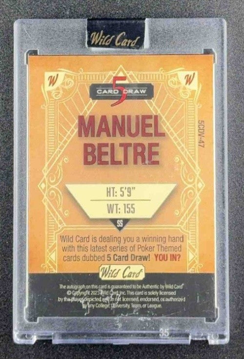 2023 Wild Card 5 Card Draw Auto Manuel Beltre /4
