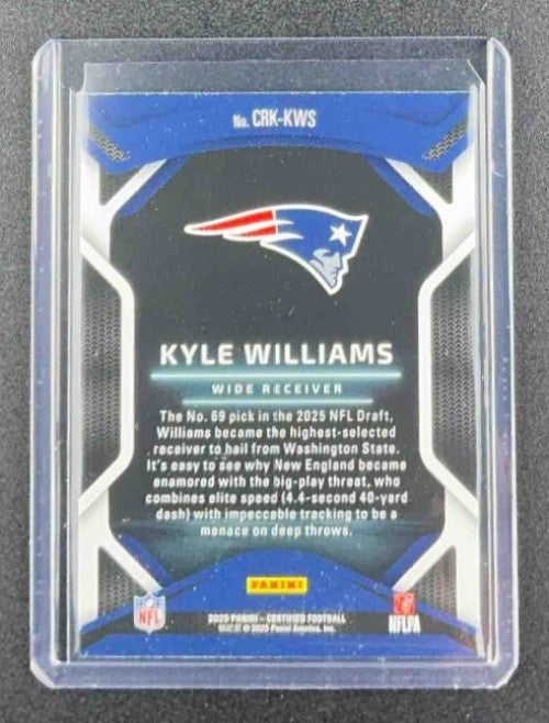 KYLE WILLIAMS 2025 PANINI CERTIFIED #CRK-KWS ROOKIES RC PATRIOTS