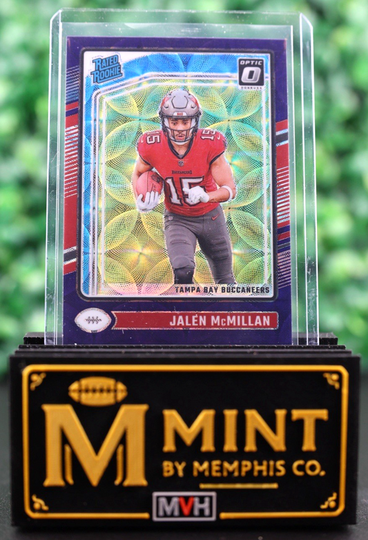 JALEN MCMILLAN 2024 PANINI DONRUSS OPTIC RATED ROOKIE #239 PURPLE SCOPE RC BUCS