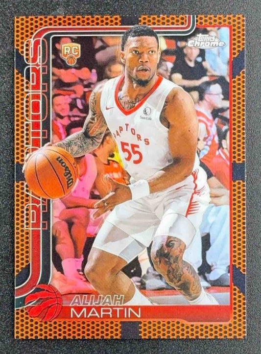 ALIJAH MARTIN 2025-26 TOPPS CHROME #290 BASKETBALL REFRACTOR RC RAPTORS