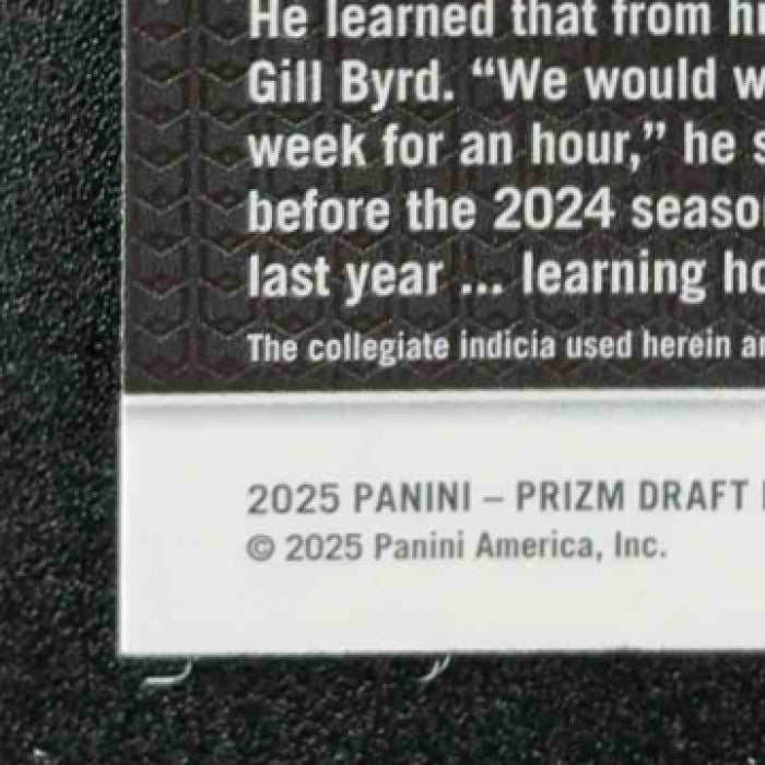 BENJAMIN MORRISON 2025 PANINI PRIZM DRAFT PICKS #75 SILVER RC FIGHTING IRISH
