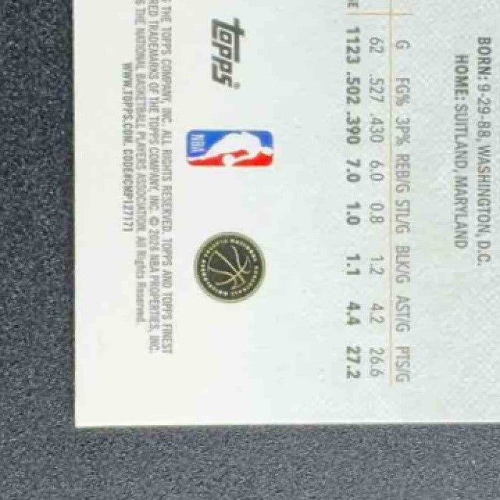 KEVIN DURANT 2025-26 TOPPS FINEST #83 COMMON REFRACTOR ROCKETS