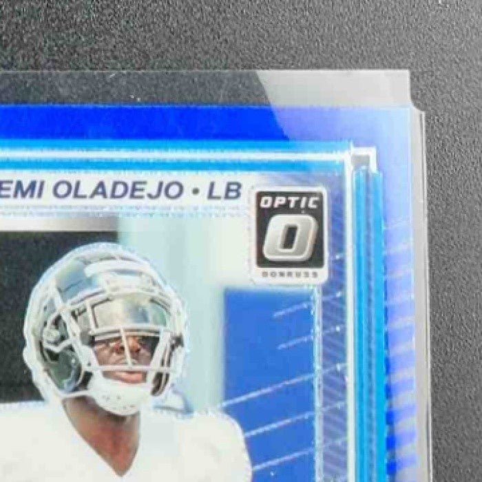 2025 Panini Donruss Optic Oluwafemi Oladejo #280 Rated Rookie Blue Hyper Prizm