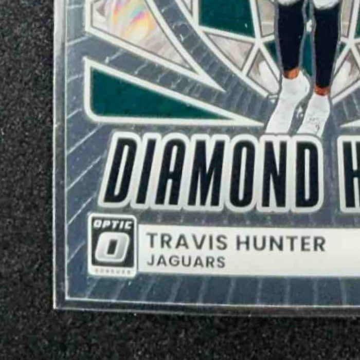 TRAVIS HUNTER 2025 PANINI DONRUSS OPTIC #1 DIAMOND HANDS RC JAGUARS