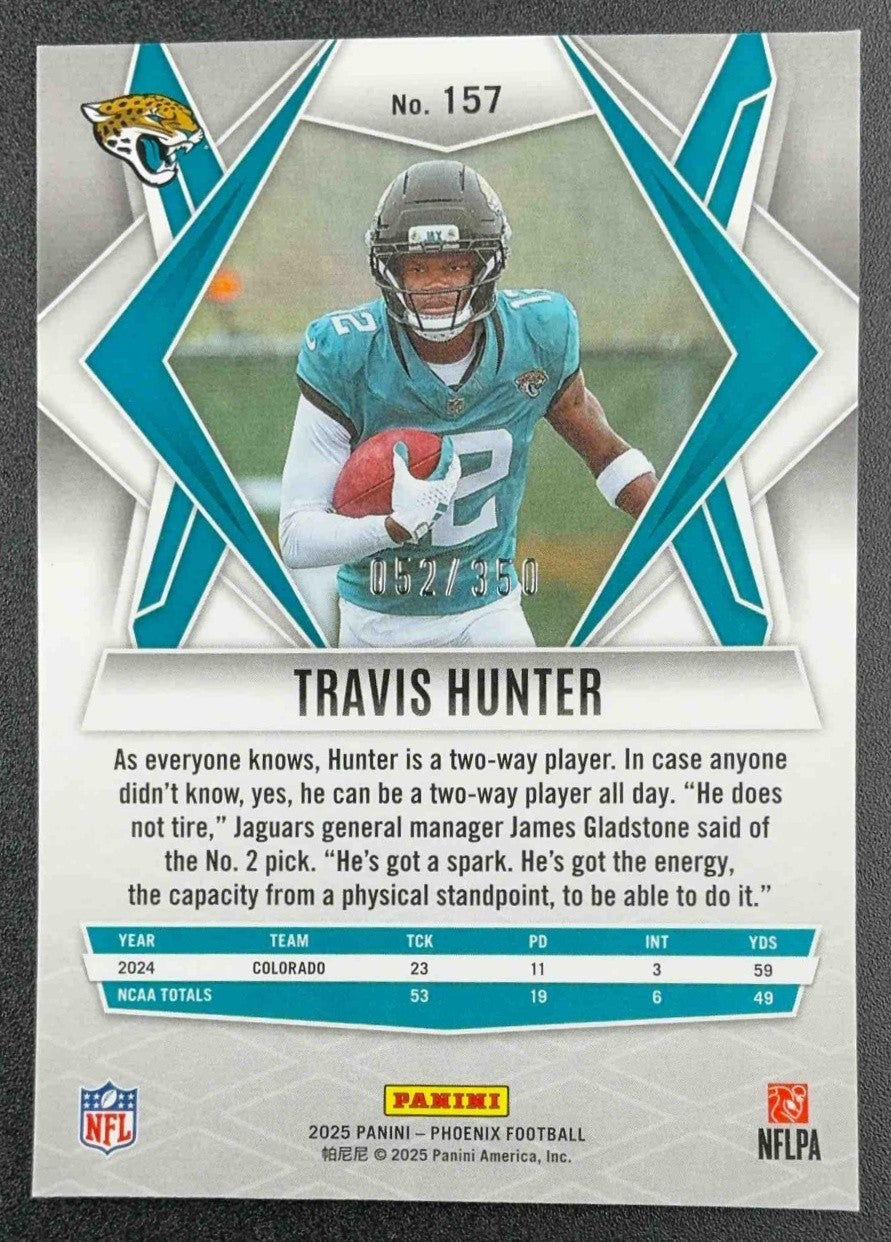 TRAVIS HUNTER 2025 PANINI PHOENIX #157 FIRE BURST 52/350 RC JAGUARS