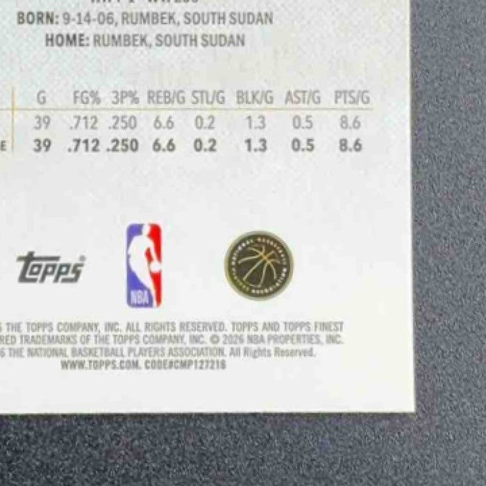 KHAMAN MALUACH 2025-26 TOPPS FINEST #210 RARE RC SUNS