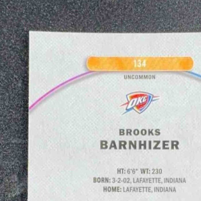 BROOKS BARNHIZER 2025-26 TOPPS FINEST #134 UNCOMMON RC THUNDER