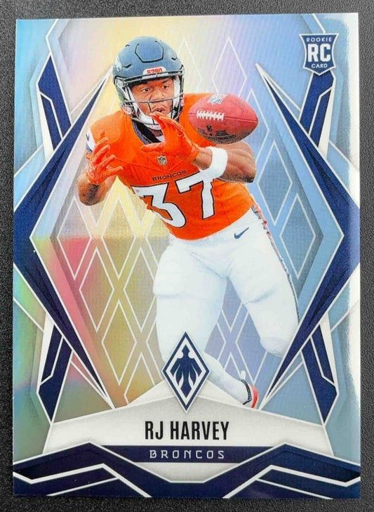 RJ HARVEY 2025 PANINI PHOENIX #176 SILVER RC BRONCOS