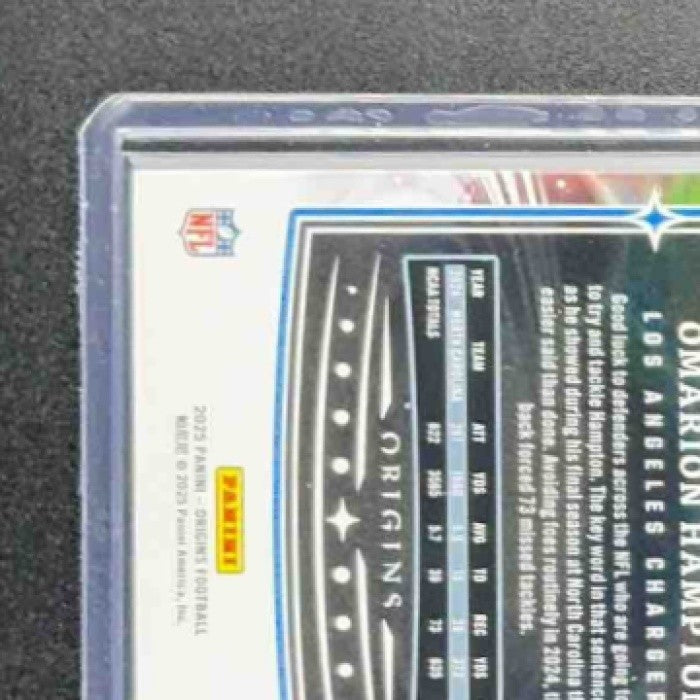 OMARION HAMPTON 2025 PANINI ORIGINS #134 ROOKIE RC CHARGERS