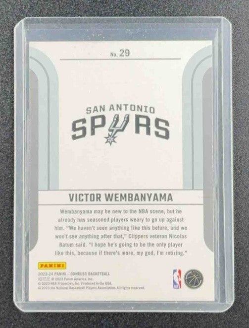 VICTOR WEMBANYAMA 2023-24 PANINI DONRUSS #29 FRANCHISE FEATURES RC SPURS